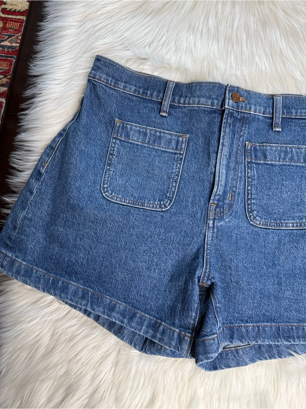 Madewell Dark Wash Denim Emily High Rise Shorts